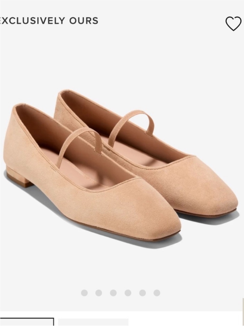 NWT Cole Haan Ballet Flats Bridget Suede Leather Mary Jane Tuscan sand cream 7.5